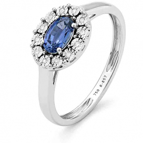 Bague Saphir en Or Blanc diamant Maryse -RD124FMNWA814
