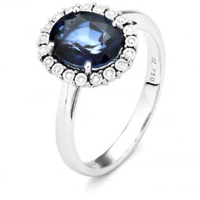 Bague Saphir en Or Blanc diamant Roxanne -RC653FMPWA814
