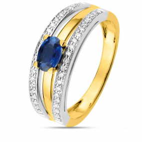 Bague Saphir et Diamants en 2 Ors diamant Vatina -1.7209.S2
