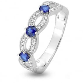 Bague Saphir et Diamants en Or Blanc diamant Alyona -1.6186.S1
