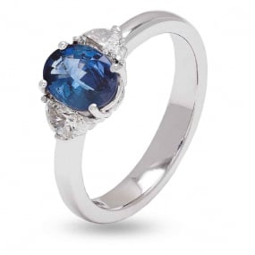 Bague Saphir et Diamants en Or Blanc diamant Aurlia -AN3659B/ZBc
