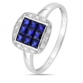 Bague Saphir - en Or Blanc diamant Ichiro -MM049GSB4
