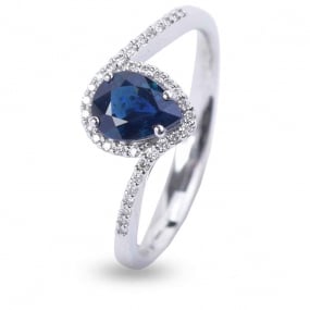 Bague Saphir et Diamants en Or Blanc diamant Koralie -ABG044Z-FR
