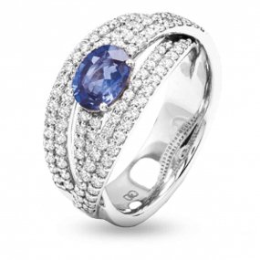 Bague Saphir et Diamants en Or Blanc diamant Liana -AN3565B/ZBc(ov)
