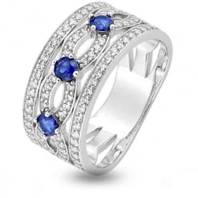 Bague Saphir et Diamants en Or Blanc diamant Mary -1.6188.S1
