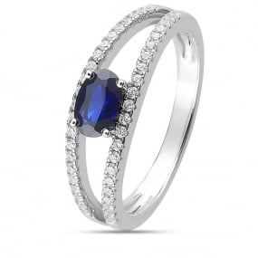 Bague Saphir - en Or Blanc diamant Romance -1.7169.S1
