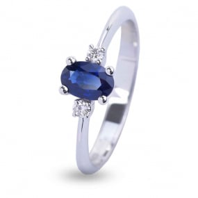 Bague Saphir et Diamants en Or Blanc diamant Roseline -AB0042Z-FR 
