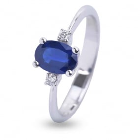 Bague Saphir et Diamants en Or Blanc diamant Roseline -AB0043Z-FR
