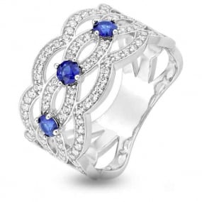 Bague Saphir et Diamants en Or Blanc diamant Yelena -1.6187.S1
