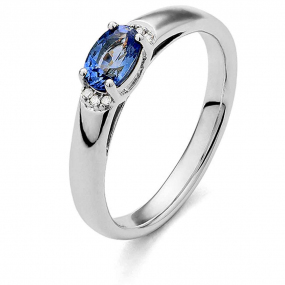 Bague Saphir et Diamants en Or Blanc diamant Zolie -RD567
