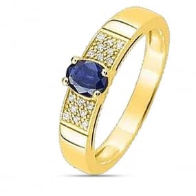 Bague Saphir et diamants en Or Jaune diamant Rosalina -MZB14JSB4
