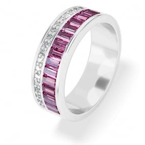 Bague Saphir Roses et Diamants en Or Blanc diamant  -RF166FMNWAQ14
