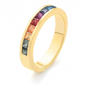 Bague Saphirs Rainbow en Or Jaune  Marya -RF331
