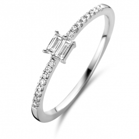 Bague Diamant Or blanc 0.18 ct  - 062782A