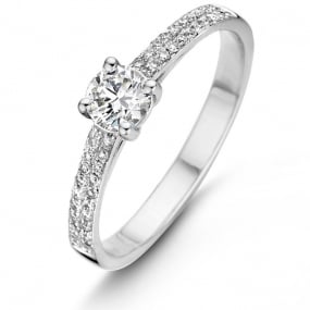 Bague Diamant Or blanc 0.33 ct  - 91CJ45A