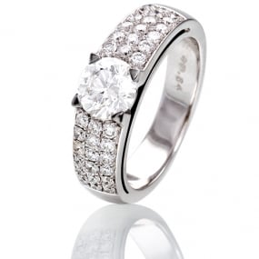 Bague solitaire diamant accompagn Muse 0.50 ct - 45412