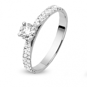 Bague solitaire diamants pav de diamants  0.47 ct Maelys 0.15 ct - 4S236-0.15