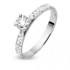 Bague solitaire diamants pav de diamants  0.52 ct Anastasia 0.20 ct - 4S236-0.20