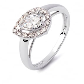 Bague solitaire Poire 0.52 ct Thia - R8980FMPWAY14