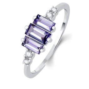 Bague Tanzanite et Diamants 0.1 ct Juliette - SAKC12