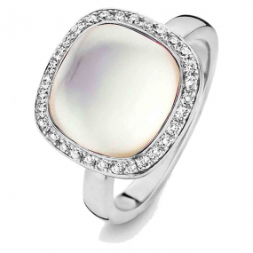 Bague Topaze Blanche sur nacre et diamants - One More - Amiata 0.28 ct  - Amiata 053653NA 
