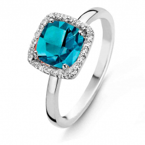 Bague Topaze London Blue et Diamants One More - Etna 0.1 ct  - Etna 050452TA 
