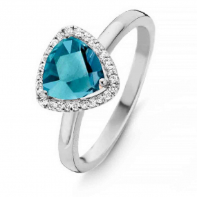 Bague Topaze London Blue et Diamants One More - Etna 0.11 ct  - Etna 055144TA 
