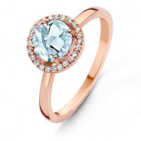 Bague Topaze Sky Blue et diamants One More - Etna 0.1 ct  - Etna 050505TT 
