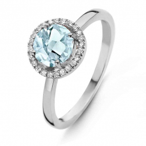 Bague Topaze Sky Blue et diamants One More - Etna 0.1 ct  - Etna 050594TT 
