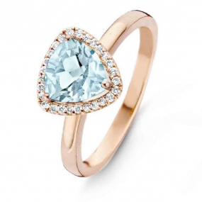 Bague Topaze Sky Blue et Diamants One More - Etna 0.11 ct  - Etna 055061TT 
