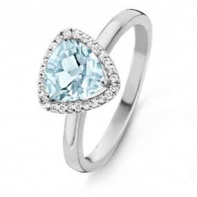 Bague Topaze Sky Blue et Diamants One More - Etna 0.11 ct  - Etna 055144TT 
