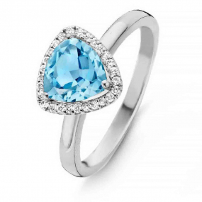 Bague Topaze Swiss Blue et Diamants One More - Etna 0.11 ct  - Etna 055144AT 
