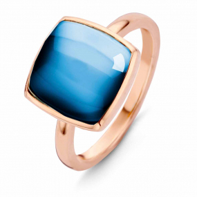 Bague Topaze Swiss blue sur Nacre One More - Pantelleria   - Pantelleria 0513722N 
