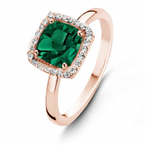 Bague Topaze Tourmaline Verte et Diamants One More - Etna 0.1 ct  - Etna 050611QA 
