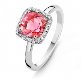 Bague Tourmaline Rose et Diamants One More - Etna 0.1 ct  - Etna 050452RA 
