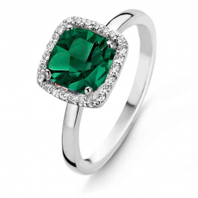 Bague Tourmaline Verte et Diamants One More - Etna 0.1 ct  - Etna 050452QA 
