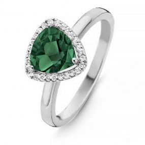 Bague Tourmaline Verte et Diamants One More - Etna 0.11 ct  - Etna 055144QA 
