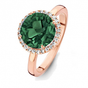 Bague Tourmaline Verte et diamants One More - Etna 0.16 ct  - Etna 053633QA 
