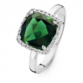 Bague Tourmaline Verte et Diamants One More - Etna 0.22 ct  - Etna 053926QA 
