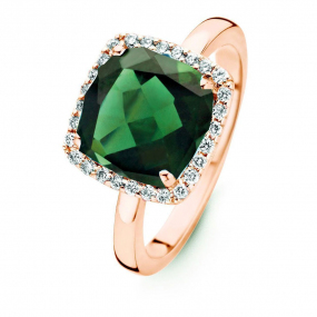 Bague Tourmaline Verte et Diamants One More - Etna 0.22 ct  - Etna 053983QA 
