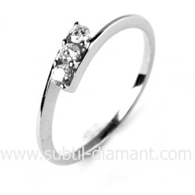 Bague trilogie diamant  0.12 ct - Romance - 12178 BT 0.12