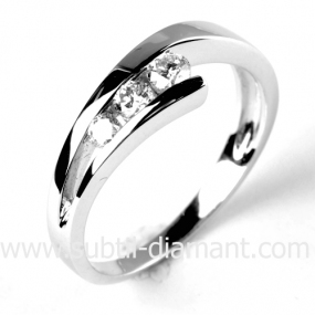 Bague trilogie diamant or blanc 0.24 ct - Hmra - 11932 BT 0.24