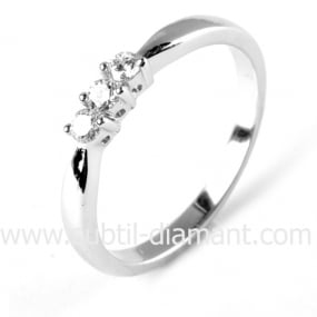 Bague trilogie en or 0.2 ct - Dlicatesse - 12045 BT 0.20