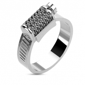 Bague Unknow Love Affair Diamants Noirs - Or Blanc - Aria - LAOG32