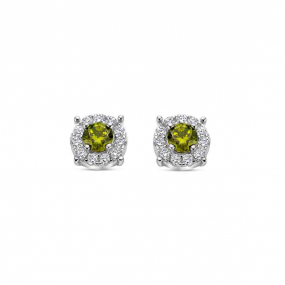 Boucles d'oreille argent - oxydes vert - Naiomy - Irina