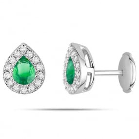 Boucles d'oreille meraude diamant Or Blanc Barbara-2.6060.E1
