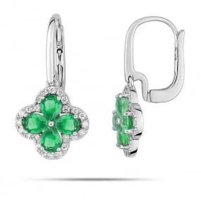 Boucles d'oreille meraude diamant Or Blanc Elliora-2.6010.E1
