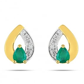 Boucles d'oreille meraude diamant Or Jaune Anuata-MK203BEB5
