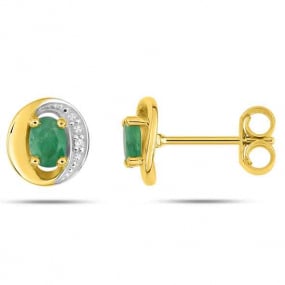 Boucles d'oreille meraude diamant Or Jaune Gaia-2.7161.E3
