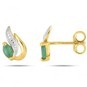 Boucles d'oreille meraude  Or Jaune Merveille-2.7111.E3
